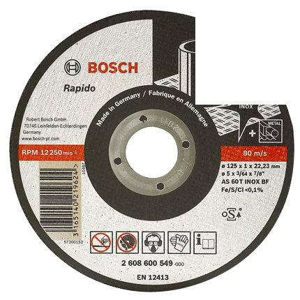 Đá Cắt Inox Bosch 125x2x16mm